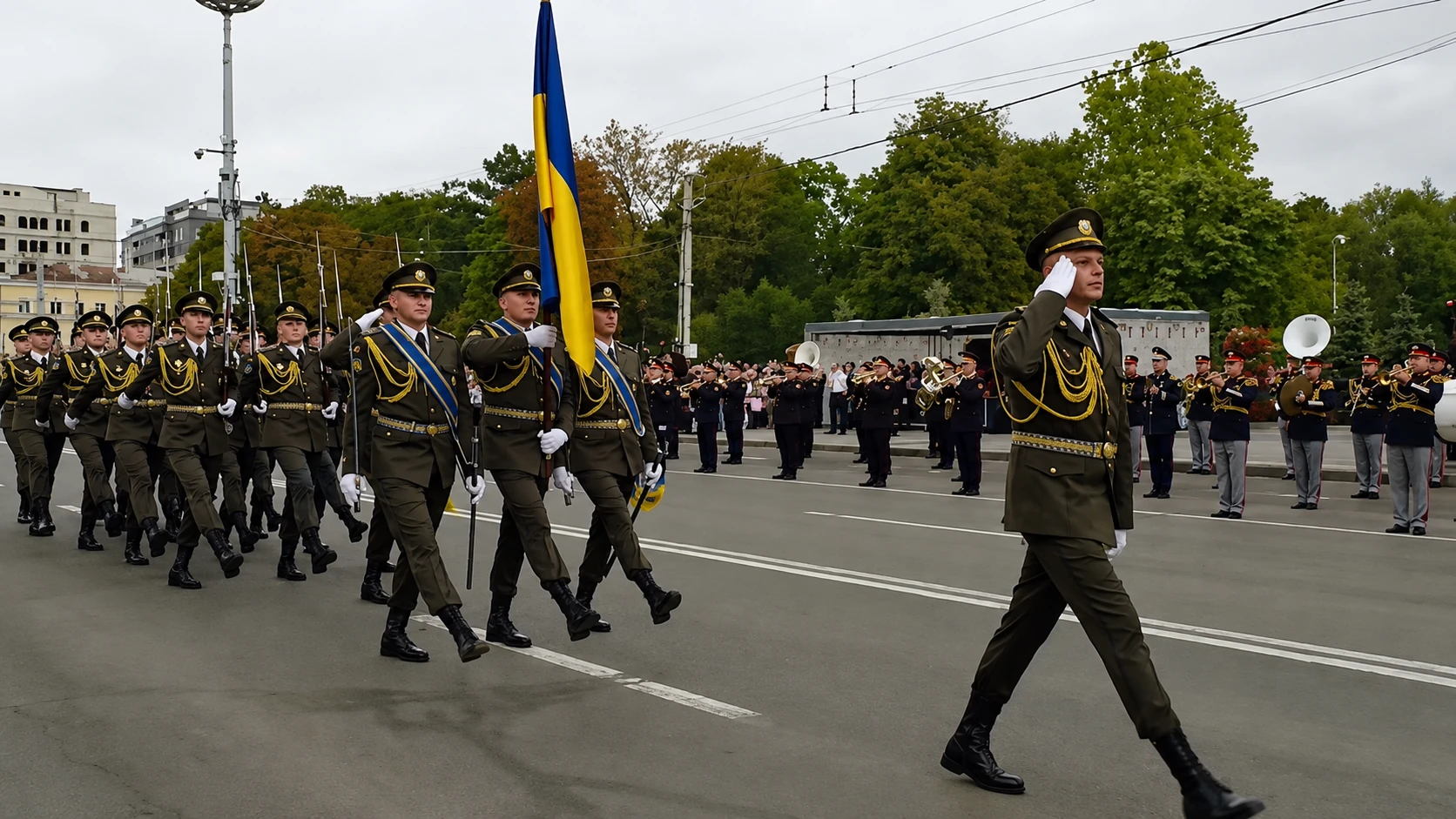 Українські військовослужбовці на параді в Кишиневі 27 серпня 2026 року