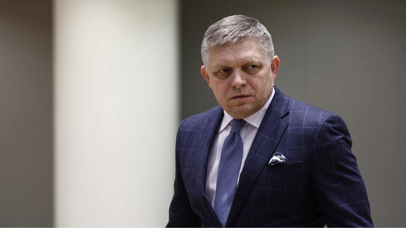 Прем'єр-міністр Словаччини Роберт Фіцо під час відеозвернення